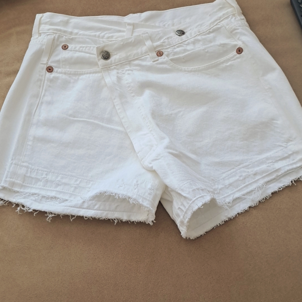 R13 White Denim Crossover Shorts NWT  in Nico  sz27